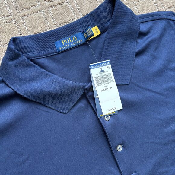 Polo Ralph Lauren Long Sleeve Soft-Touch Polo Men's 4XLT Blue Flesh Pony Classic - Picture 3 of 8